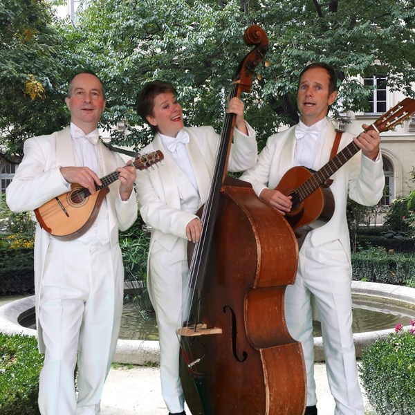 bruiloft entree receptie diner muziek TRIO CHIQUE akoestisch mobiel muzikanten trio (1)