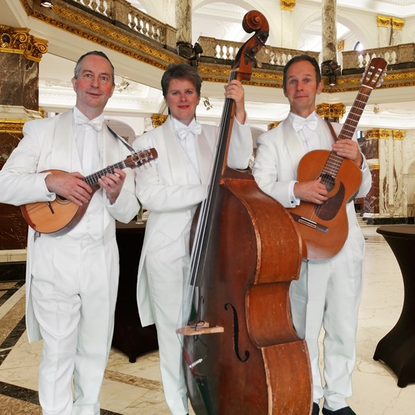 entree receptie diner bruiloft muziek TRIO CHIQUE akoestisch mobiel muzikanten trio (4)